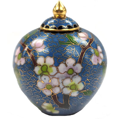 CLOISONNE BOX14 2.5"X3" LIGHT BLUE